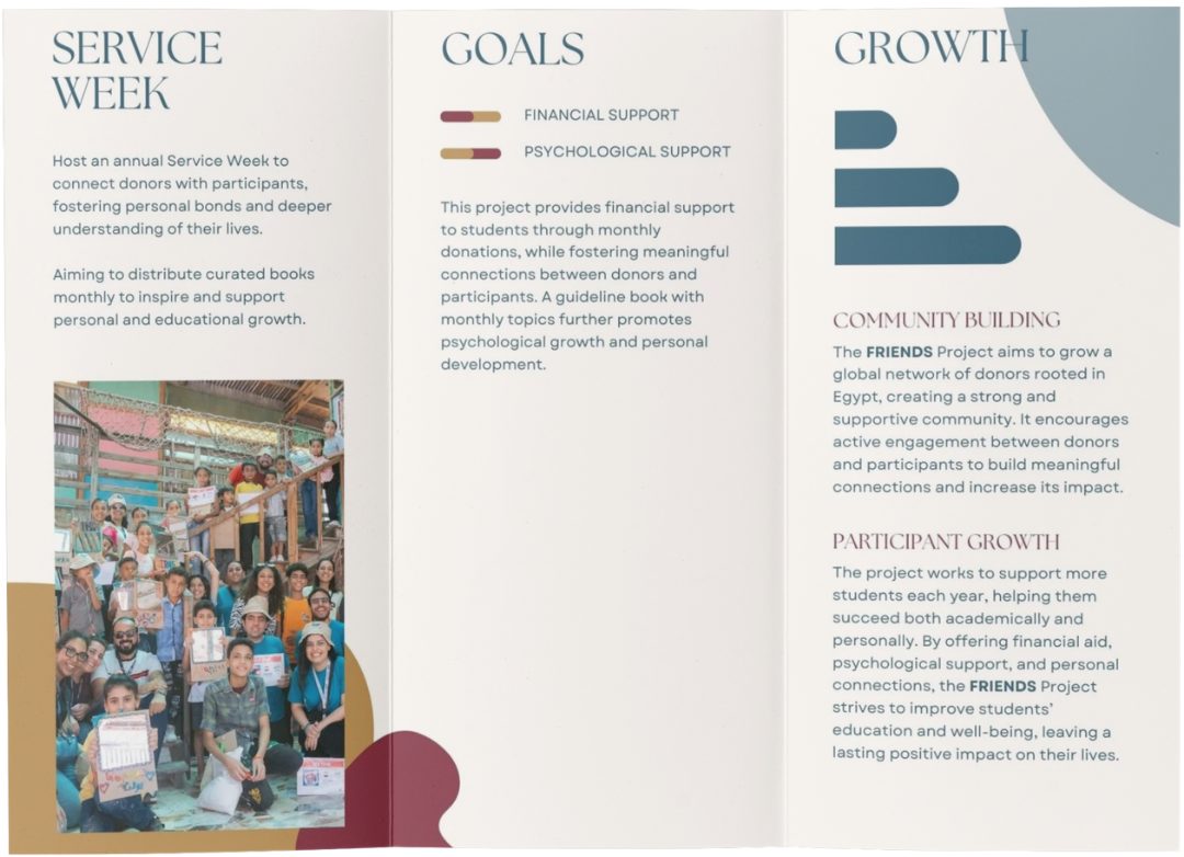 Friends Project pamphlet shown in printed form