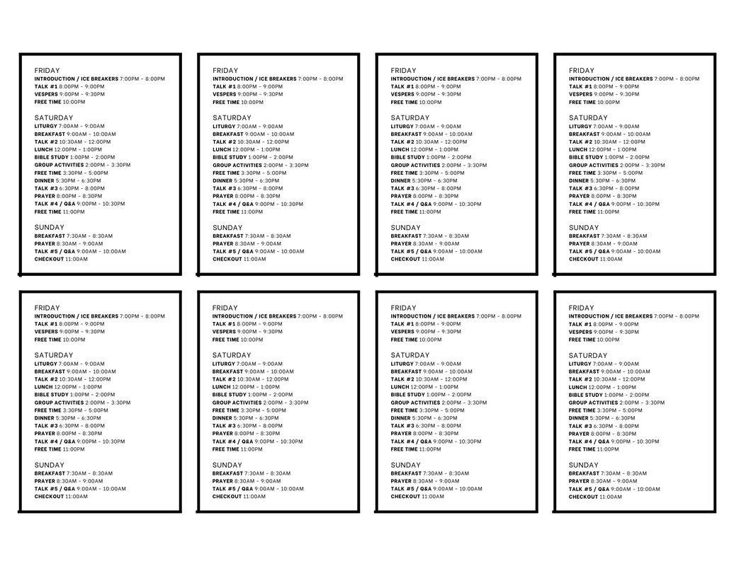 Event graphic template applying the church identity